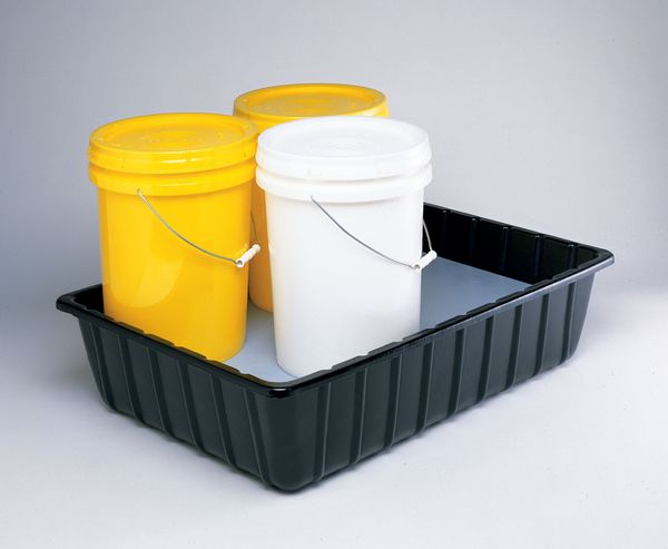 Pail Spill Containment Pallet, 7.5 gal Spill Capacity, 4 Drum, (2) 41.7 lb Container