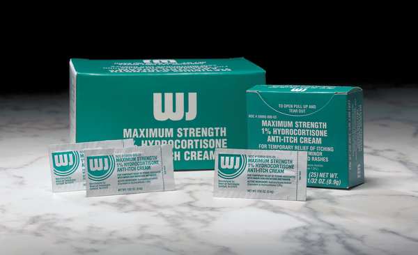 Hydrocortisone Cream, Box, 0.03 oz., PK144