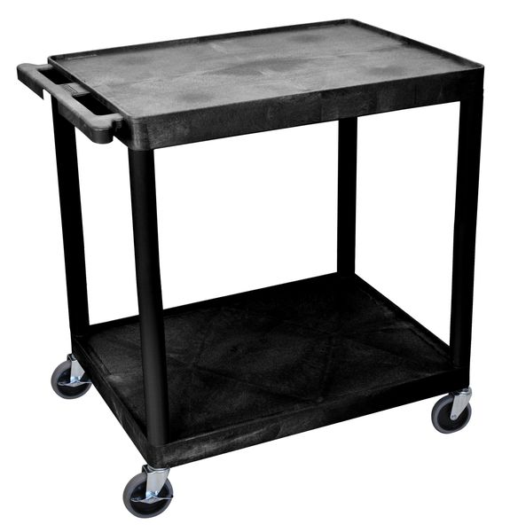 High Density Polyethylene (Shelf)/Polyvinyl Chloride (Leg) Utility Cart with Lipped Plastic Shelves