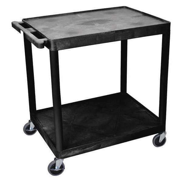 High Density Polyethylene (Shelf)/Polyvinyl Chloride (Leg) Utility Cart with Lipped Plastic Shelves