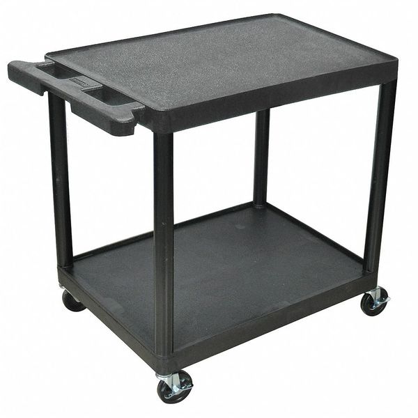 High Density Polyethylene (Shelf)/Polyvinyl Chloride (Leg) Utility Cart with Lipped Plastic Shelves