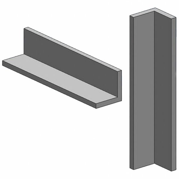 Carbon Steel Angle, 36 in L, 3 1/2 in W