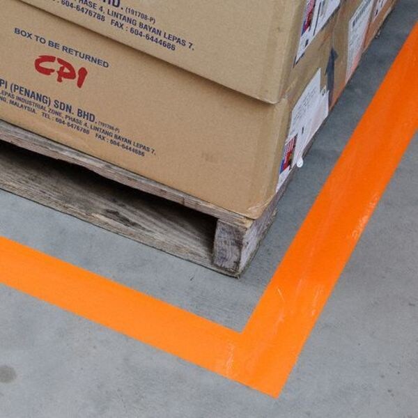 Floor Marking Tape, Roll, 4In W, 100 ft. L