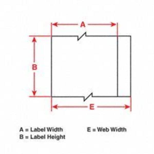 All Weather Permanent Adhesive Vinyl Label Tape, 3/4 in W x 21 ft L, White on Red