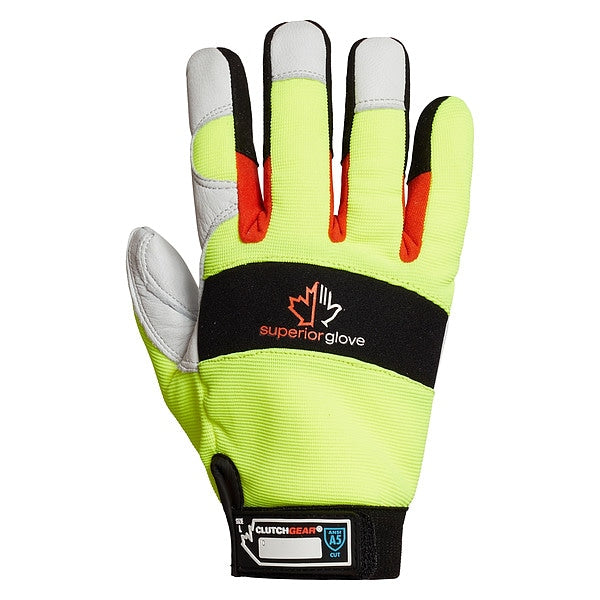 Leather Gloves, White, Glove Size 3XL, PR