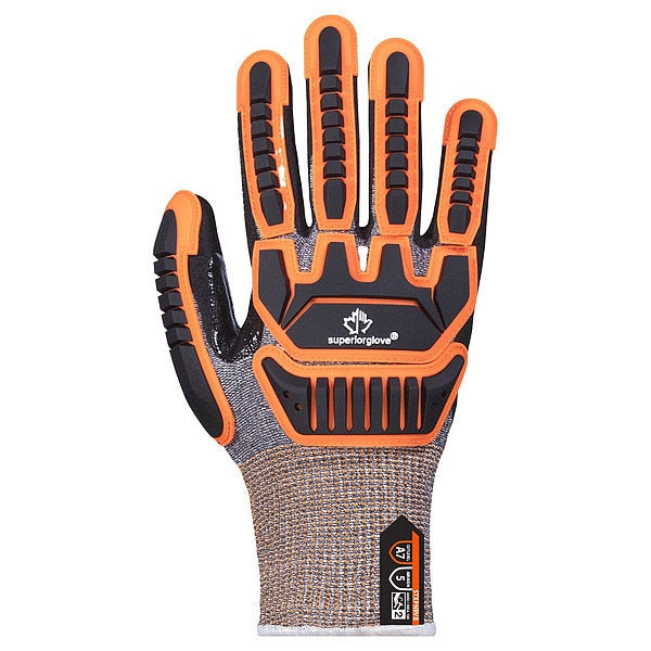 Cut-Resistant Gloves, PR, L, Orange