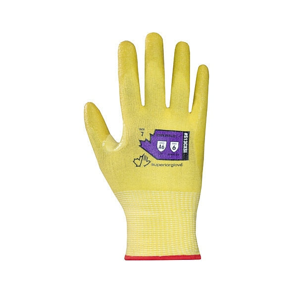 Work Gloves, Nitrile, S, Yellow/Yellow, PR