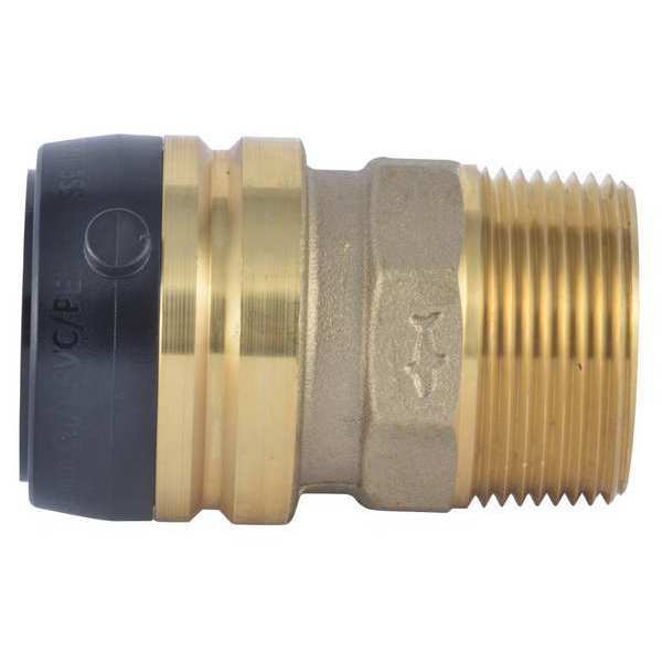 DZR Brass Male Connector, 1-1/4 in Tube Size