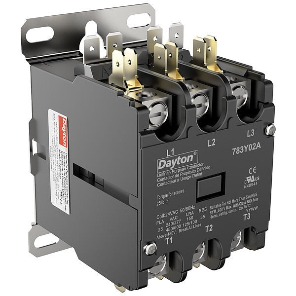 DefPurposeMagContactor, 24VAC, 3P, 25A