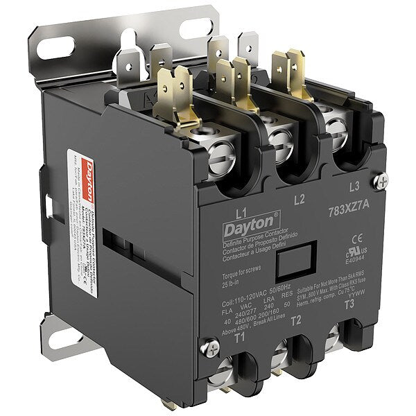 DefPurposeMagContactor, 120VAC, 3P, 40A