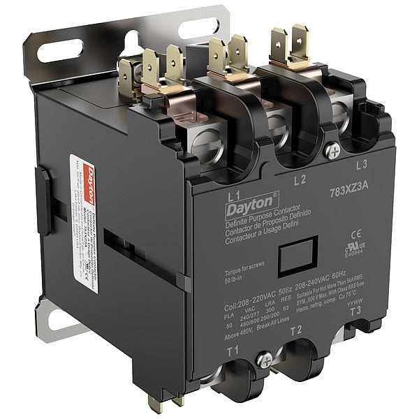 DefPurposeMagContactor, 208/240VAC, 3P, 50A
