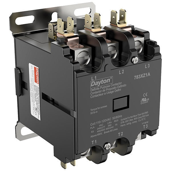 DefPurposeMagContactor, 120VAC, 3P, 63A