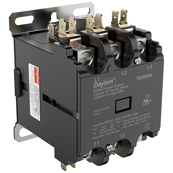 DefPurposeMagContactor, 208/240VAC, 3P, 63A