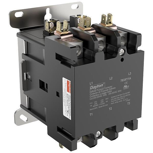 DefPurposeMagContactor, 208/240VAC, 3P, 75A