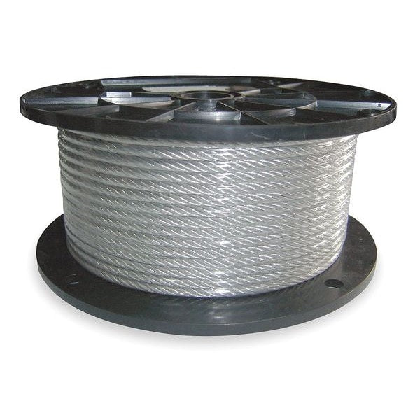 Cable, 0.027 In, L 500 Ft, WLL 25 Lb