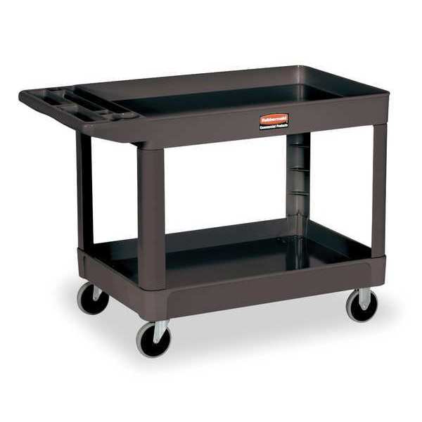 Flat Handle 2-Shelf Utility Cart, 500 lbs. Capacity