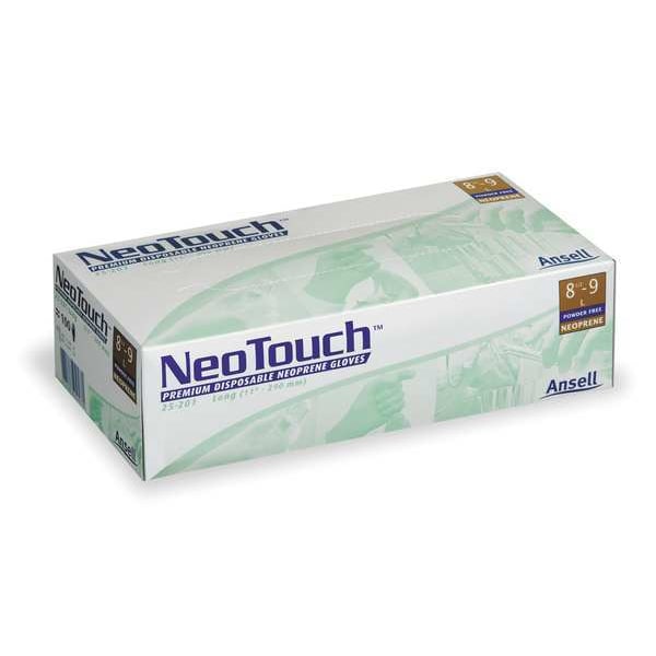 Disposable Gloves, Neoprene, Powder Free, Green, L, 100 PK
