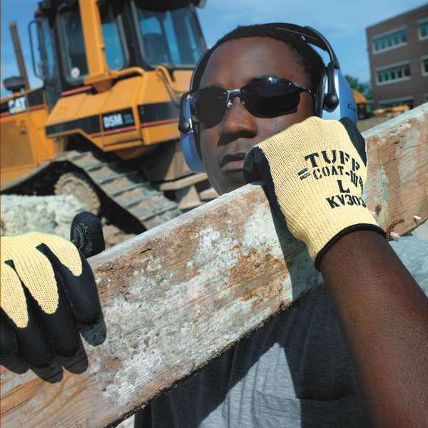 Cut Resistant Coated Gloves, 4 Cut Level, Natural Rubber Latex, S, 1 PR