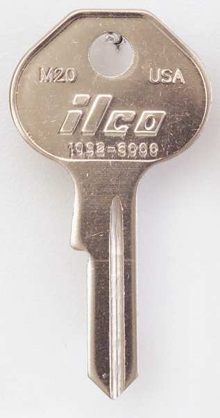 Key Blank, Brass, Type M20, 5 Pin, PK10