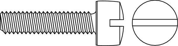 #10-32 x 1/2 in Slotted Fillister Machine Screw, Zinc Plated Steel, 100 PK