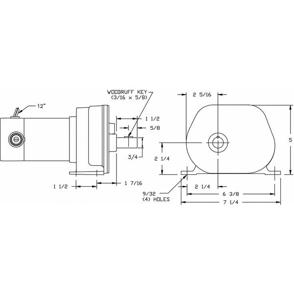 DC Gearmotor, 12 rpm, 12V, TENV