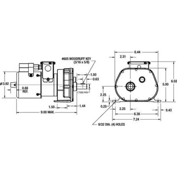 AC Gearmotor, 400.0 in-lb Max. Torque, 12 RPM Nameplate RPM, 115/230V AC Voltage, 1 Phase