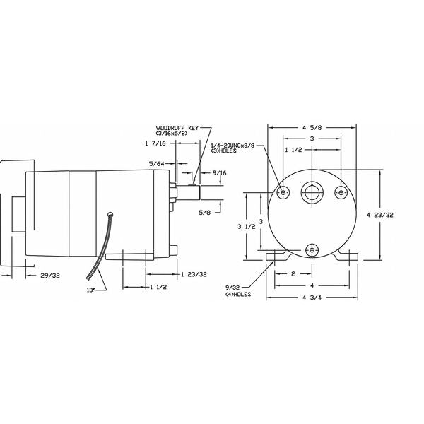 AC Gearmotor, 59.0 in-lb Max. Torque, 60 RPM Nameplate RPM, 115V AC Voltage, 1 Phase
