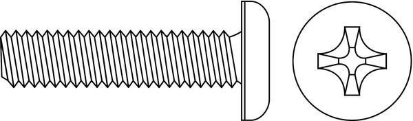 #10-32 x 1-3/4 in Phillips Pan Machine Screw, Zinc Plated Steel, 100 PK
