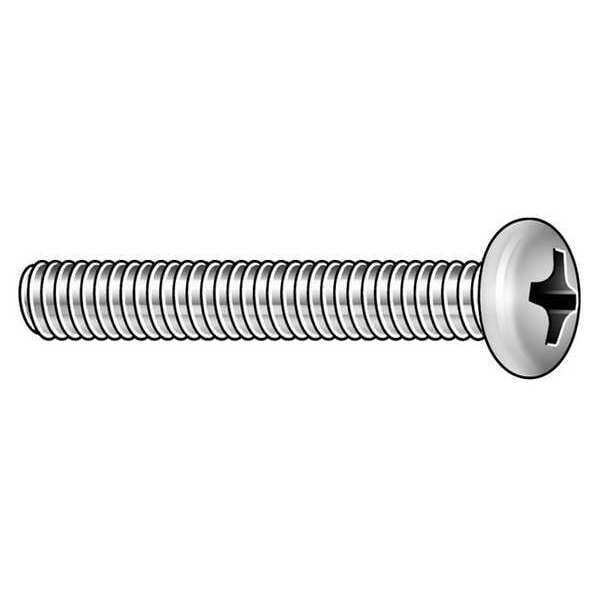 #10-32 x 1-1/2 in Phillips Pan Machine Screw, Plain 18-8 Stainless Steel, 100 PK