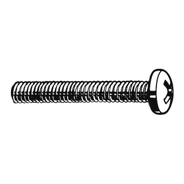 #12-24 x 1 in Phillips Pan Machine Screw, Plain 18-8 Stainless Steel, 100 PK