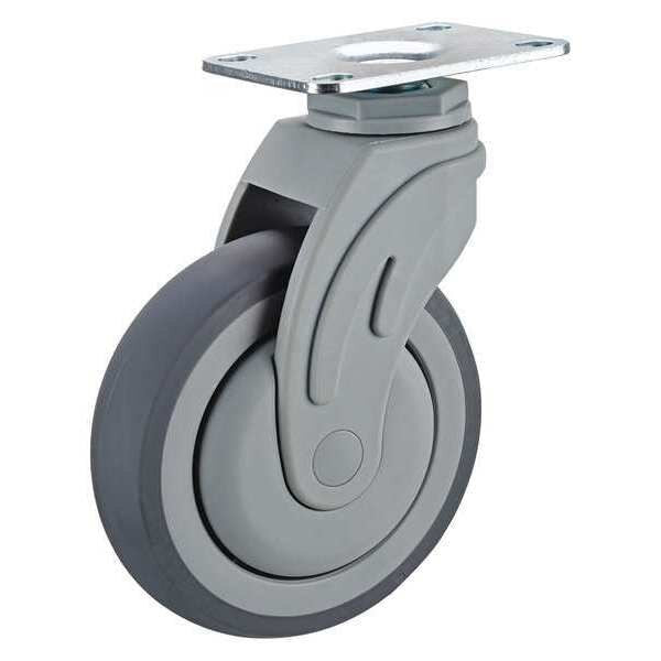 Swivel Plate Caster, 4 in. Dia., 275 lb.