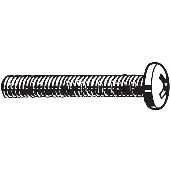 #10-32 x 1-1/2 in Phillips Pan Machine Screw, Zinc Plated Steel, 100 PK