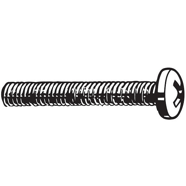 #10-32 x 3/8 in Phillips Pan Machine Screw, Zinc Plated Steel, 100 PK