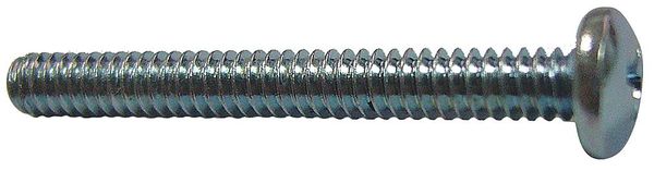 #10-32 x 3/8 in Slotted Pan Machine Screw, Zinc Plated Steel, 100 PK