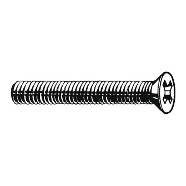 #6-32 x 1-1/2 in Phillips Flat Machine Screw, Plain Brass, 100 PK