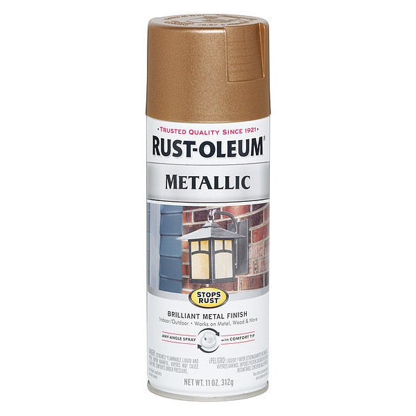 Metallic Spray Paint, Antique Brass, Metallic, 11 oz