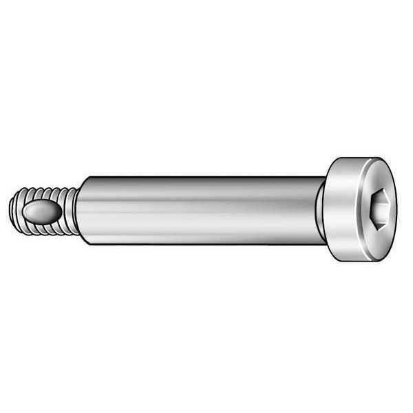 Self-Locking Shoulder Screws, M5-0.80 Thr Sz, 9.5 mm Thr Lg, 25 mm Shoulder Lg, Alloy Steel, 5 PK