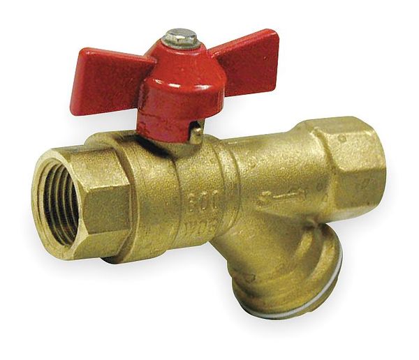 Ball Valve, Brass, 3/4 In NPT F x F