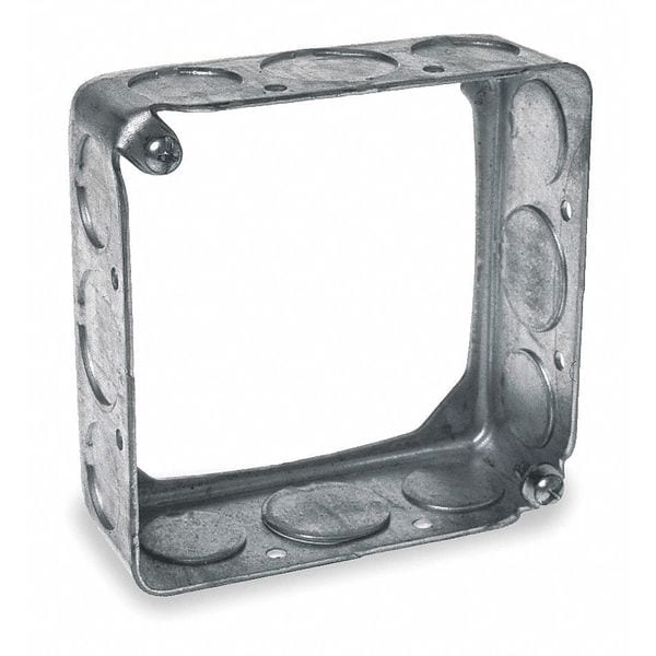 Extension Ring, 2 Gangs, Galvanized Steel, 1-1/2 in D, 4 in W, 4 in L