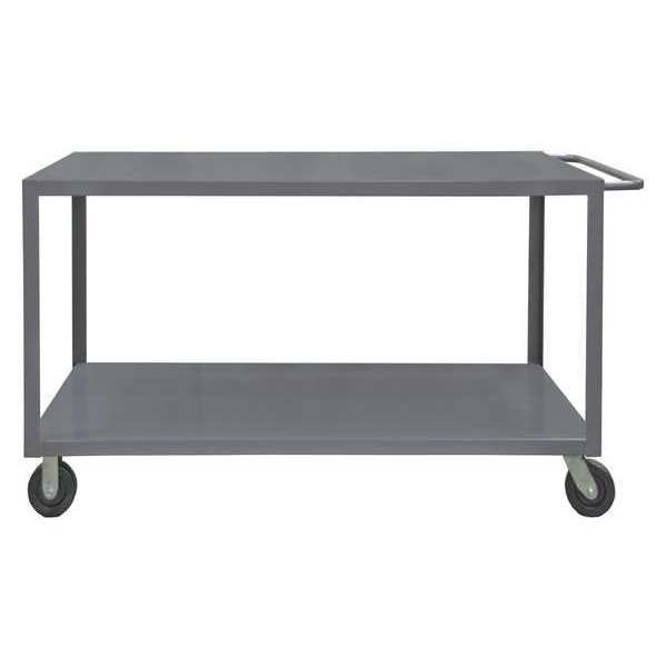 Steel Utility Cart with Flush Metal Shelves, Flat, 2 Shelves, 4,000 lb