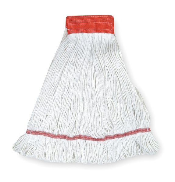 5in String Wet Mop, 22oz Dry Wt, Clamp/Quick Chnge/Side-Gate Connect, Loop-End, White, Cotton, 1TYL7
