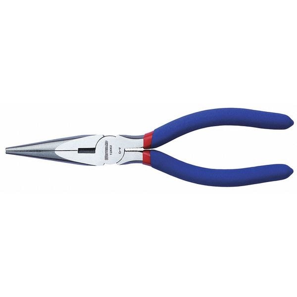 8 1/5 in Long Nose Plier, Side Cutter Dipped Handle