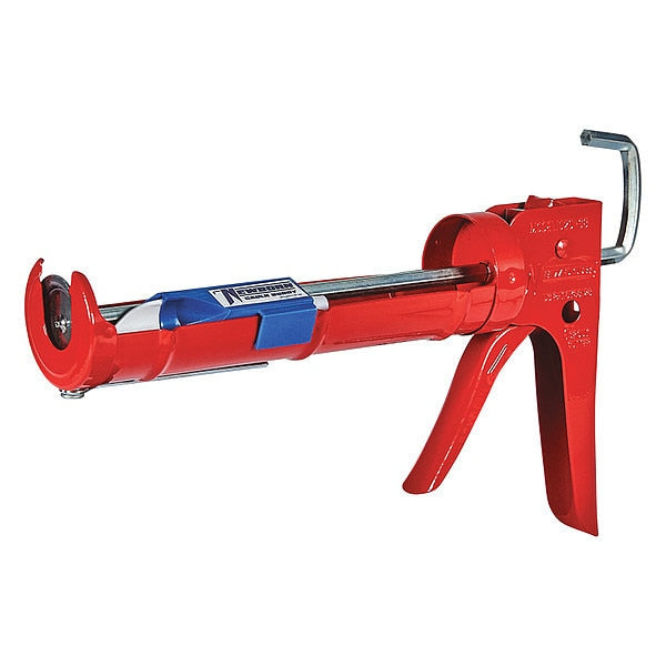Dripless Caulk Gun, Red, Steel, 10 oz