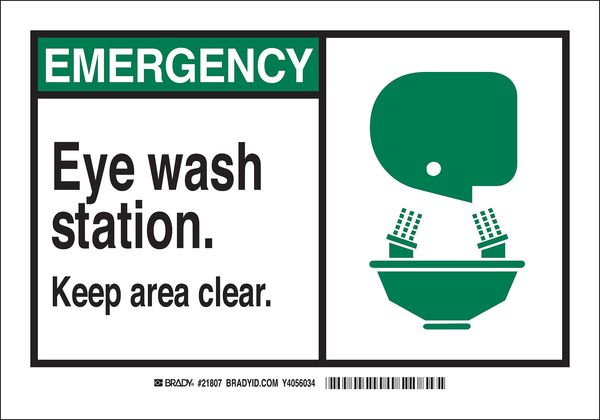 Eye Wash Sign, 5X3-1/2