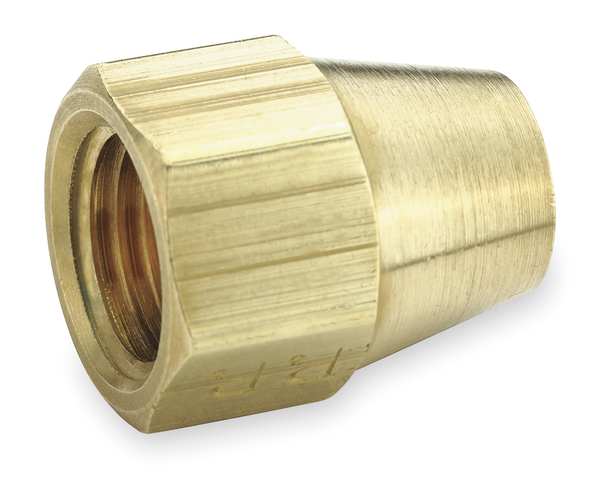 Short Nut, 45deg, Brass, Tube, 3/8 In., PK10, Max. Pressure: 1000 psi
