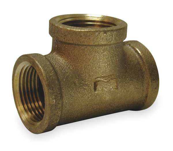 Red Brass Tee, FNPT, 1-1/2