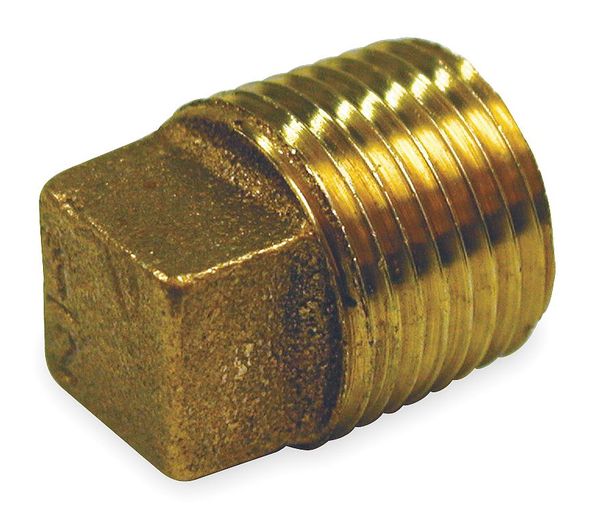 Red Brass Solid Plug, MNPT, 3/8