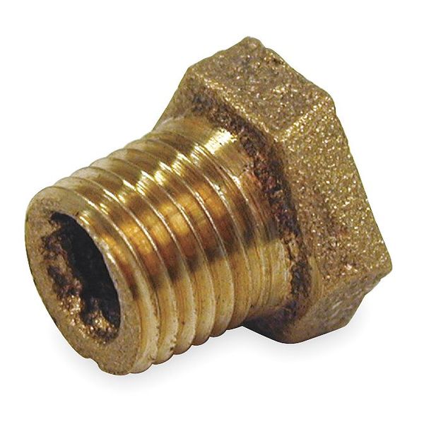 Red Brass Hex Bushing, MNPT x FNPT, 1/4