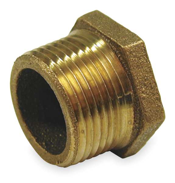 Red Brass Hex Bushing, MNPT x FNPT, 1-1/4