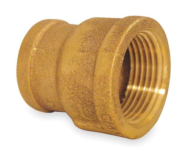 Red Brass Reducing Coupling, FNPT, 3/4